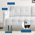 Cameron Tufted Fabric Sofa in White