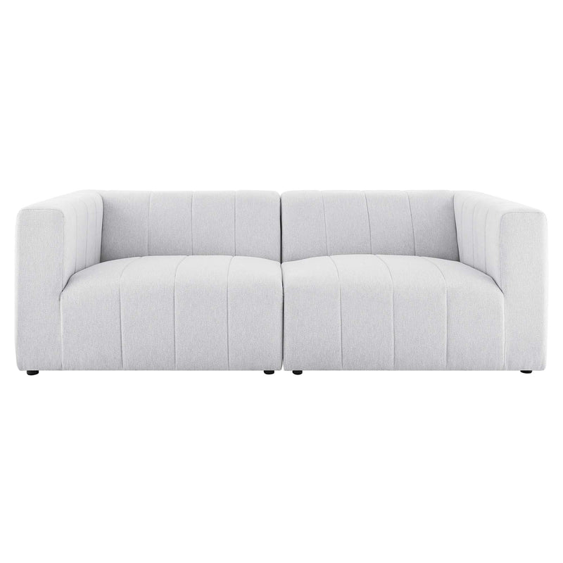 Bartlett 2-Piece Upholstered Fabric Loveseat in Ivory