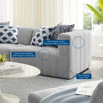 Bartlett 2-Piece Upholstered Fabric Loveseat in Light Gray