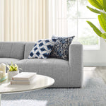 Bartlett 2-Piece Upholstered Fabric Loveseat in Light Gray
