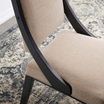 Cambridge Upholstered Fabric Dining Chairs Set of 2 in Beige