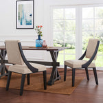 Cambridge Upholstered Fabric Dining Chairs Set of 2 in Beige