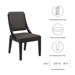 Cambridge Upholstered Fabric Dining Chairs Set of 2 in Gray