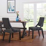 Cambridge Upholstered Fabric Dining Chairs Set of 2 in Gray