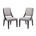 Cambridge Upholstered Fabric Dining Chairs Set of 2 in Light Gray