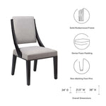 Cambridge Upholstered Fabric Dining Chairs Set of 2 in Light Gray