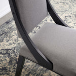 Cambridge Upholstered Fabric Dining Chairs Set of 2 in Light Gray
