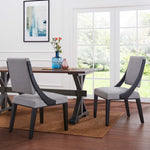 Cambridge Upholstered Fabric Dining Chairs Set of 2 in Light Gray
