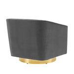 Twist Accent Lounge Performance Velvet Swivel Chair in Gold Charcoal
