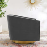 Twist Accent Lounge Performance Velvet Swivel Chair in Gold Charcoal