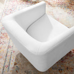 Twist Accent Lounge Performance Velvet Swivel Chair in Gold White