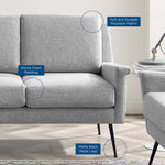 Chesapeake Fabric Sofa in Black Light Gray