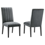 Catalyst Performance Velvet Dining Side Chairs Set of 2 in Gray