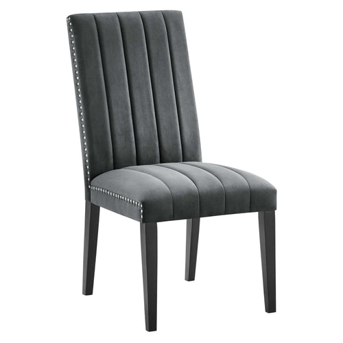 Catalyst Performance Velvet Dining Side Chairs Set of 2 in Gray