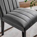 Catalyst Performance Velvet Dining Side Chairs Set of 2 in Gray