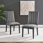 Catalyst Performance Velvet Dining Side Chairs Set of 2 in Gray