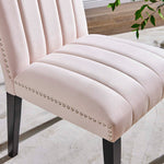 Catalyst Performance Velvet Dining Side Chairs Set of 2 in Pink