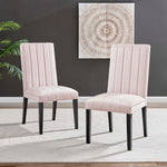 Catalyst Performance Velvet Dining Side Chairs Set of 2 in Pink