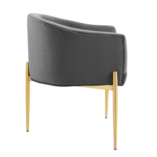 Savour Tufted Performance Velvet Accent Chairs Set of 2 in Gray