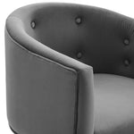 Savour Tufted Performance Velvet Accent Chairs Set of 2 in Gray