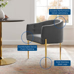 Savour Tufted Performance Velvet Accent Chairs Set of 2 in Gray