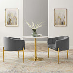 Savour Tufted Performance Velvet Accent Chairs Set of 2 in Gray