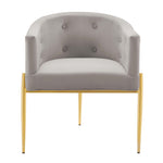 Savour Tufted Performance Velvet Accent Chairs Set of 2 in Light Gray