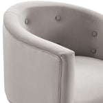 Savour Tufted Performance Velvet Accent Chairs Set of 2 in Light Gray