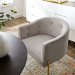 Savour Tufted Performance Velvet Accent Chairs Set of 2 in Light Gray