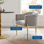 Savour Tufted Performance Velvet Accent Chairs Set of 2 in Light Gray