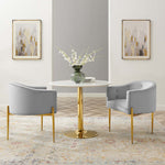 Savour Tufted Performance Velvet Accent Chairs Set of 2 in Light Gray