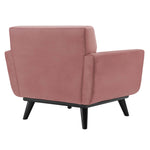 Engage Channel Tufted Performance Velvet Armchair in Dusty Rose