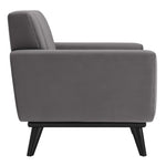 Engage Channel Tufted Performance Velvet Armchair in Gray