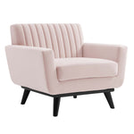 Engage Channel Tufted Performance Velvet Armchair in Pink