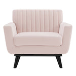 Engage Channel Tufted Performance Velvet Armchair in Pink