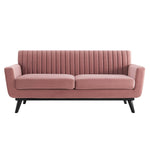 Engage Channel Tufted Performance Velvet Loveseat in Dusty Rose