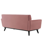 Engage Channel Tufted Performance Velvet Loveseat in Dusty Rose