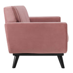 Engage Channel Tufted Performance Velvet Loveseat in Dusty Rose