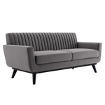 Engage Channel Tufted Performance Velvet Loveseat in Gray