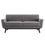 Engage Channel Tufted Performance Velvet Loveseat in Gray