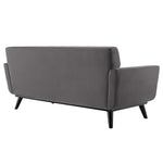 Engage Channel Tufted Performance Velvet Loveseat in Gray