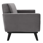 Engage Channel Tufted Performance Velvet Loveseat in Gray