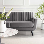 Engage Channel Tufted Performance Velvet Loveseat in Gray