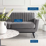 Engage Channel Tufted Performance Velvet Loveseat in Gray