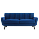 Engage Channel Tufted Performance Velvet Loveseat in Navy
