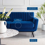 Engage Channel Tufted Performance Velvet Loveseat in Navy