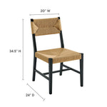 Bodie Wood Dining Chair in Black Natural