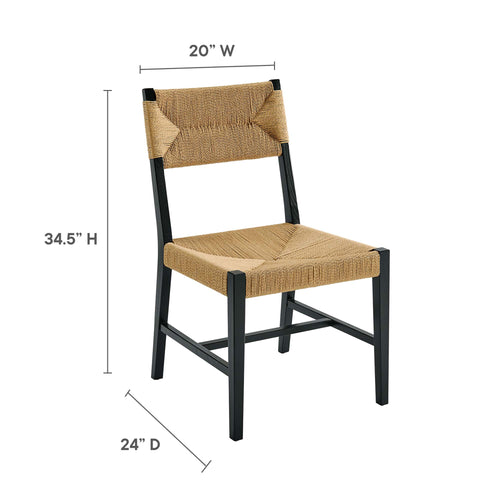 Bodie Wood Dining Chair in Black Natural