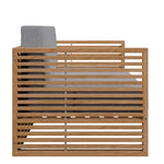 Carlsbad Teak Wood Outdoor Patio Loveseat in Natural Gray