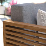 Carlsbad Teak Wood Outdoor Patio Loveseat in Natural Gray